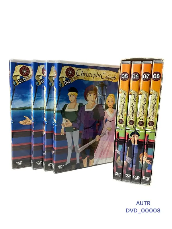 Lot de 8 DVD de Christophe Colomb, dessins animés
