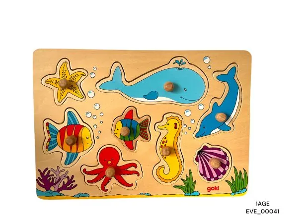 Puzzle animaux de la mer en bois