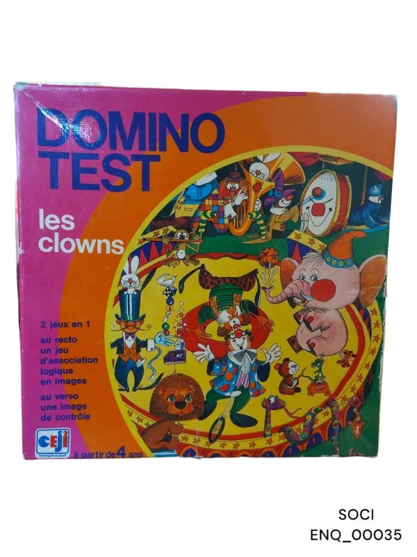 Domino test les clowns, jeu ancien, 2 jeux en 1
